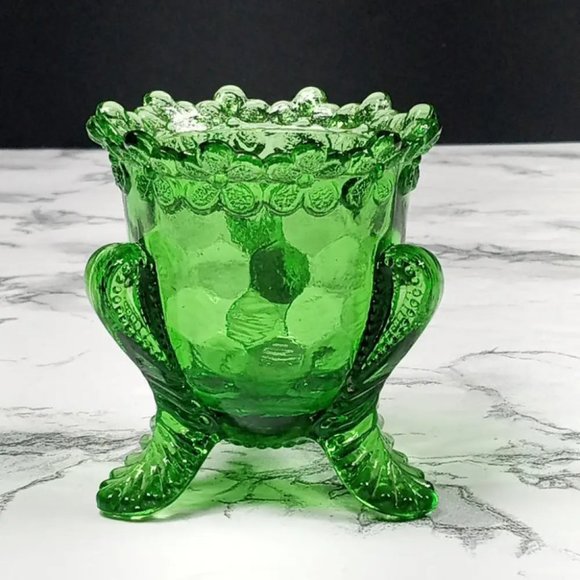 Degenhart Glass Forget Me Not Trinket Toothpick Paperweight Vtg - Picture 1 of 6